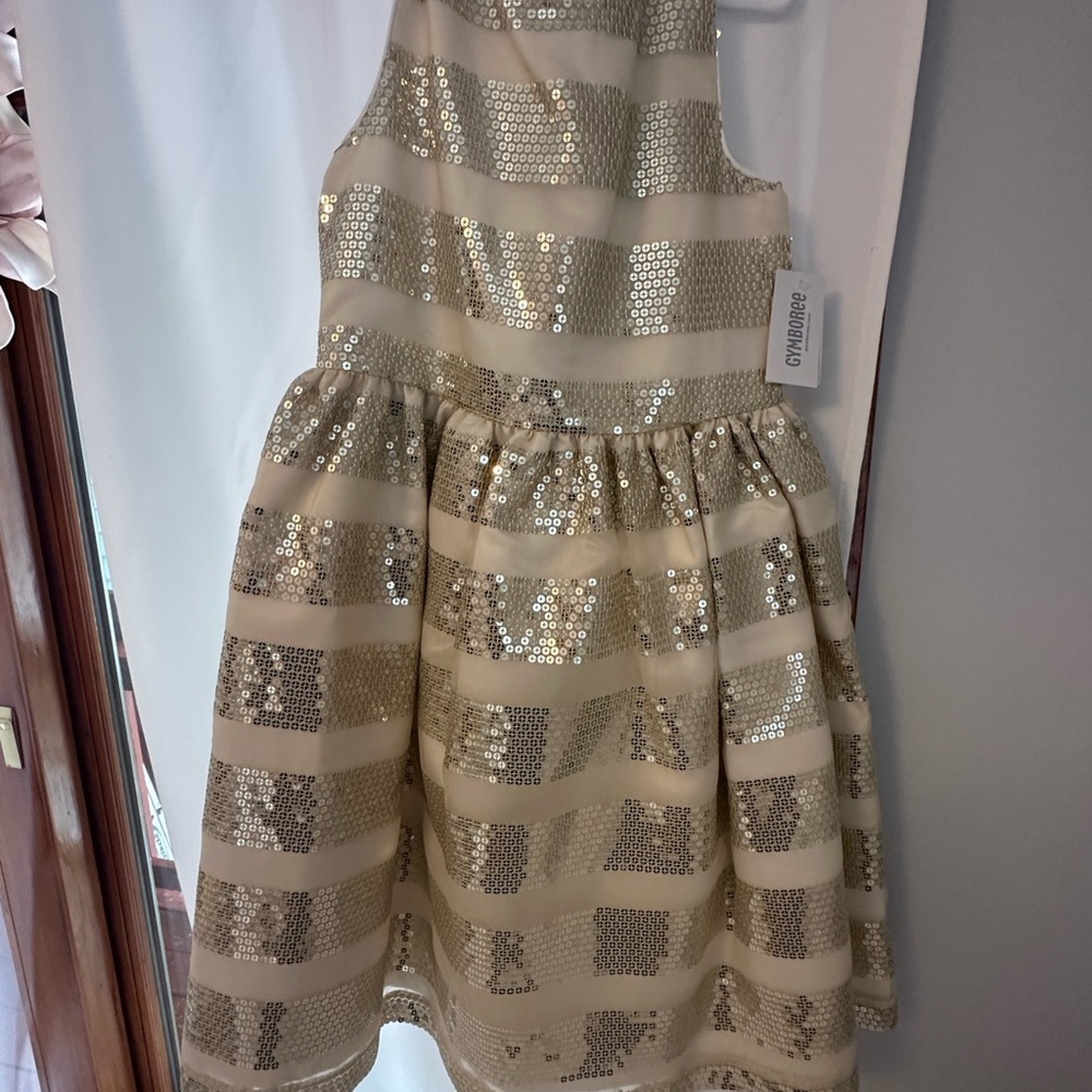 Gold Sequin Striped Dress